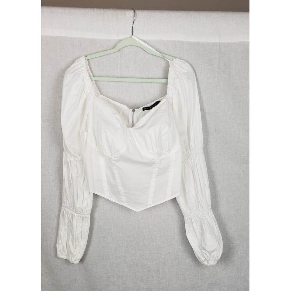 Fashion to Figure Blouse Top L White Milkmaid Corset Style Regencycore Castle